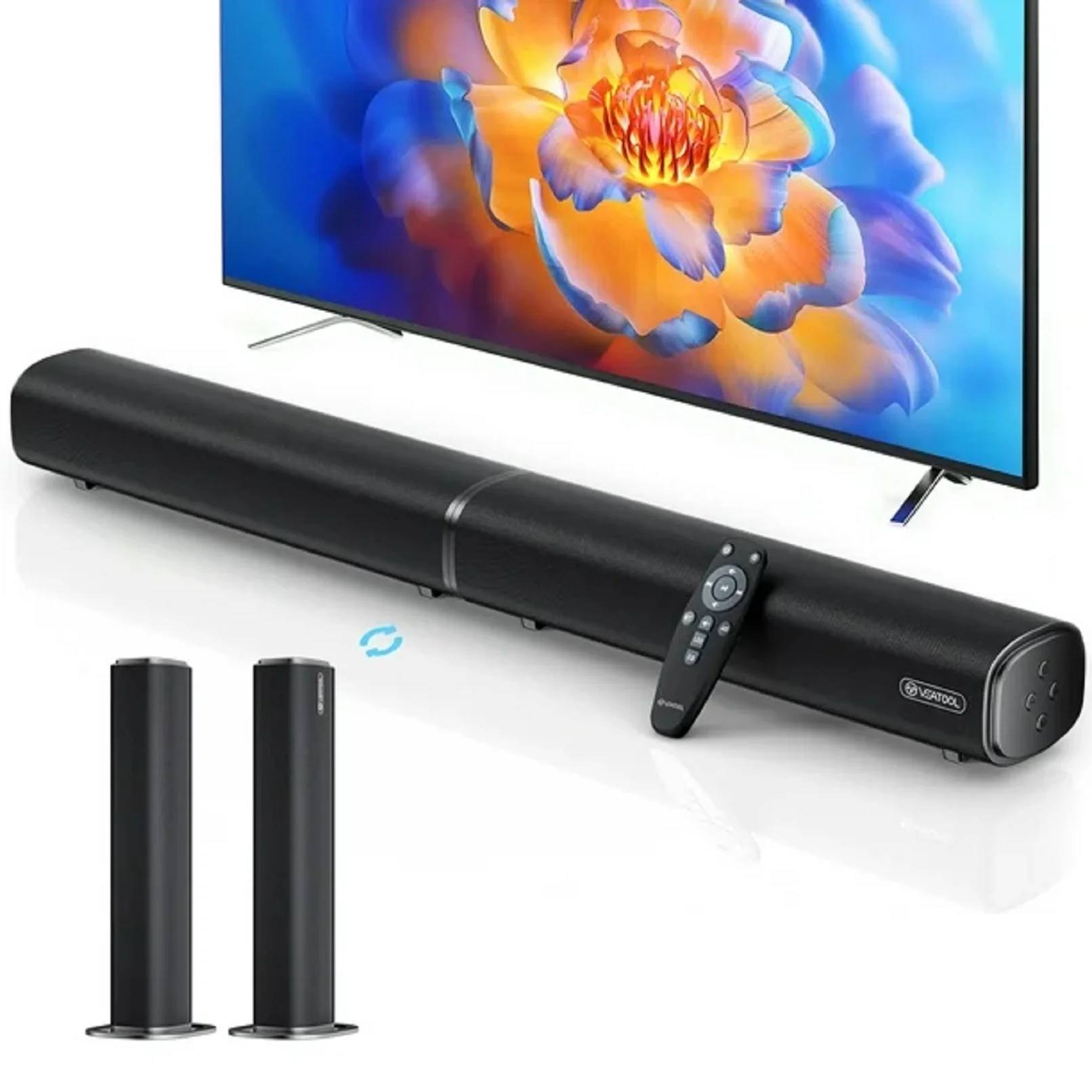 VEATOOL 2.2ch Sound Bar, 100W Bluetooth 5.0 Sound Bars for Smart TV - Image 2