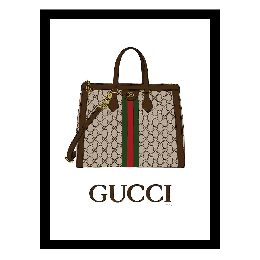 Venice Beach Collections HB66B-G-B-1418 Designer Handbag Framed Graphic Print Abstract Poster Art, Multi-Color, 18 x 14 in - Image 2