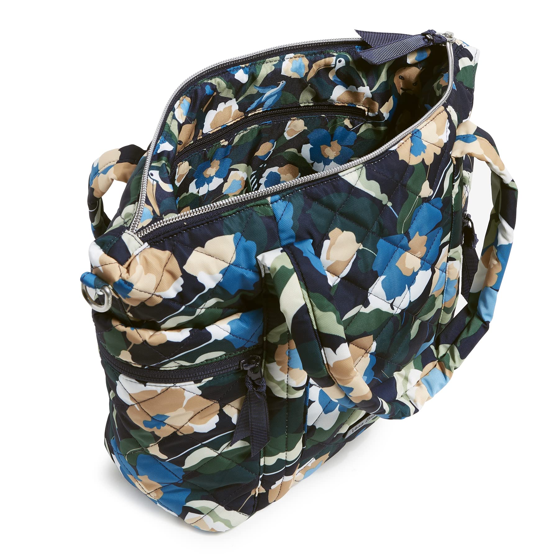 Vera Bradley Performance Twill Small Multi-Strap Tote Bag, Water-Repellent Polyester, Immersed Blooms, 10x10x5 in, 36416-16521 - Image 3