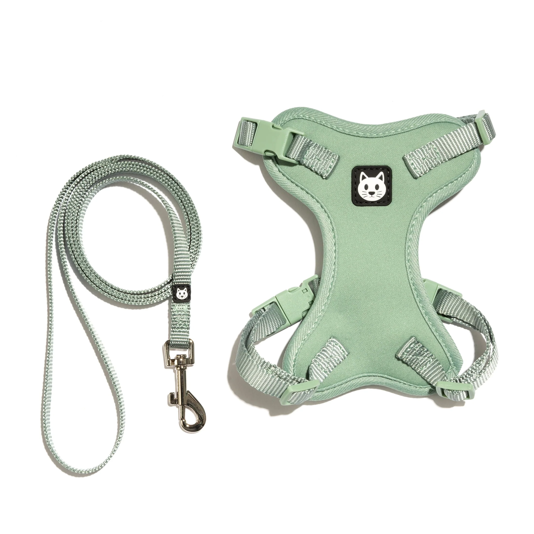 Vibrant Life 80066473 Cat Harness and Leash Set, Adjustable Fit, Durable Breathable Fabric, Solid Sage