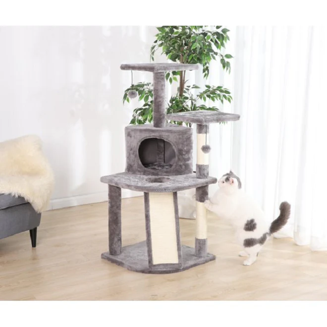 Vibrant Life 87742 5 Level Multi-Functional Cat Tree & Condo, Gray, Large 45" Tall