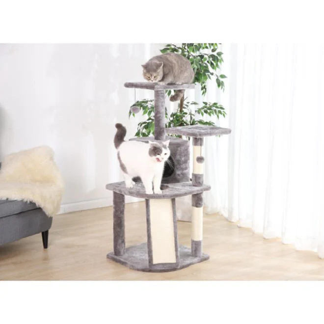 Vibrant Life 87742 5 Level Multi-Functional Cat Tree & Condo, Gray, Large 45" Tall - Image 2