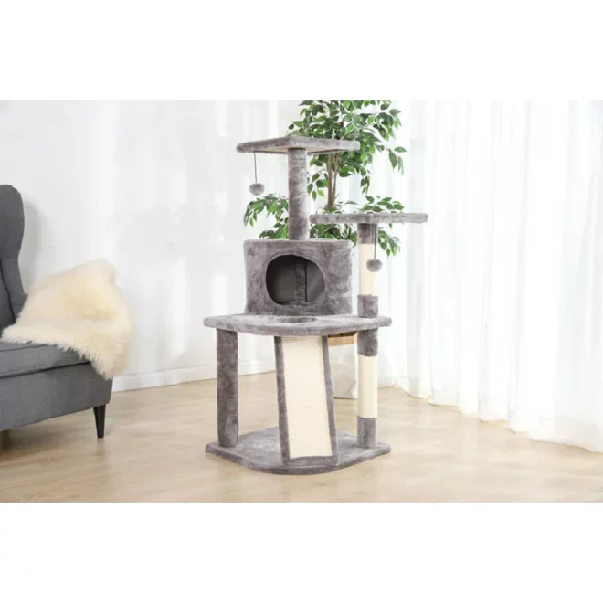 Vibrant Life 87742 5 Level Multi-Functional Cat Tree & Condo, Gray, Large 45" Tall - Image 3