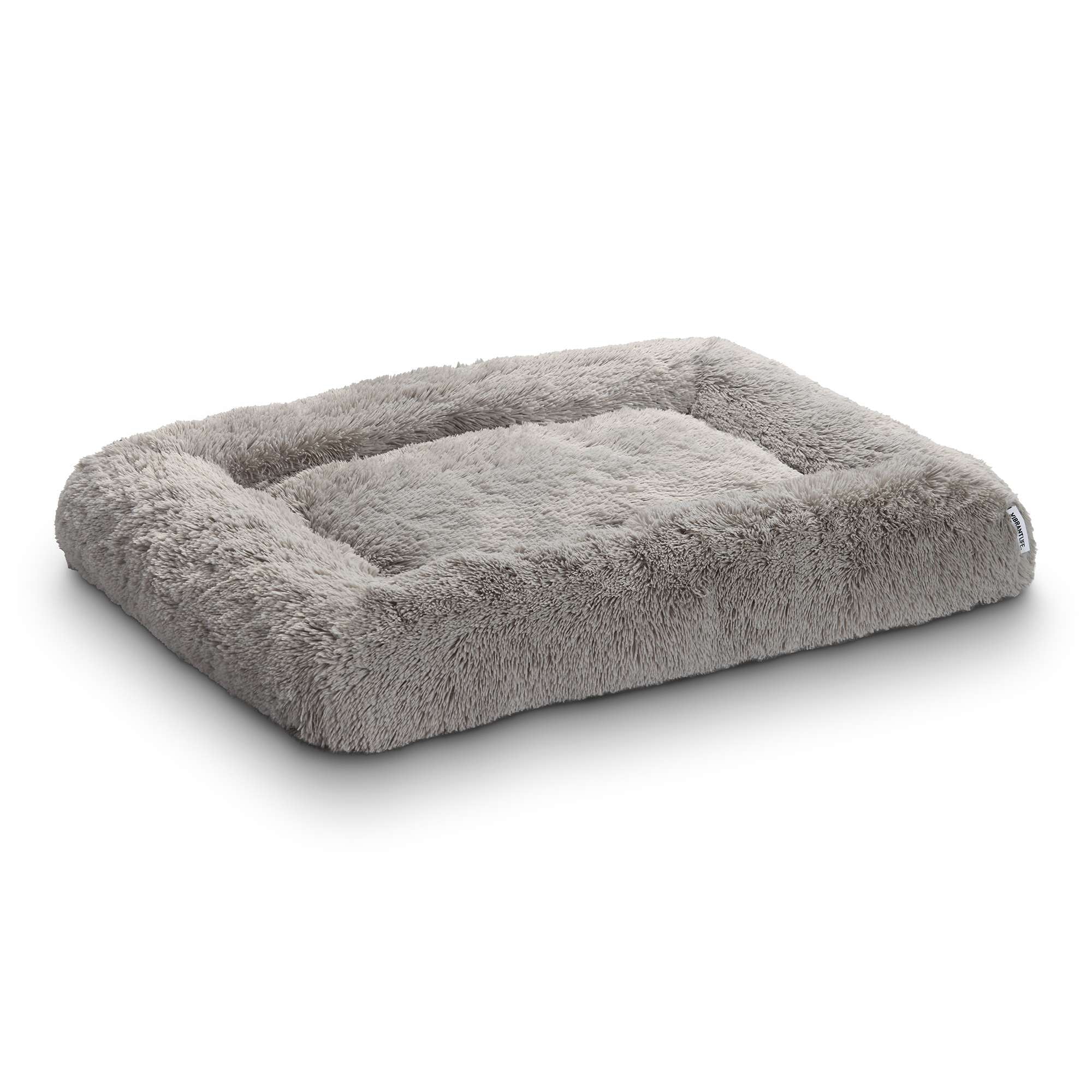 Vibrant Life Furry Cozy Bolster Pillow Dog Bed, Large Breeds, Extra Large, Oatmeal, 42" x 32" - Image 4