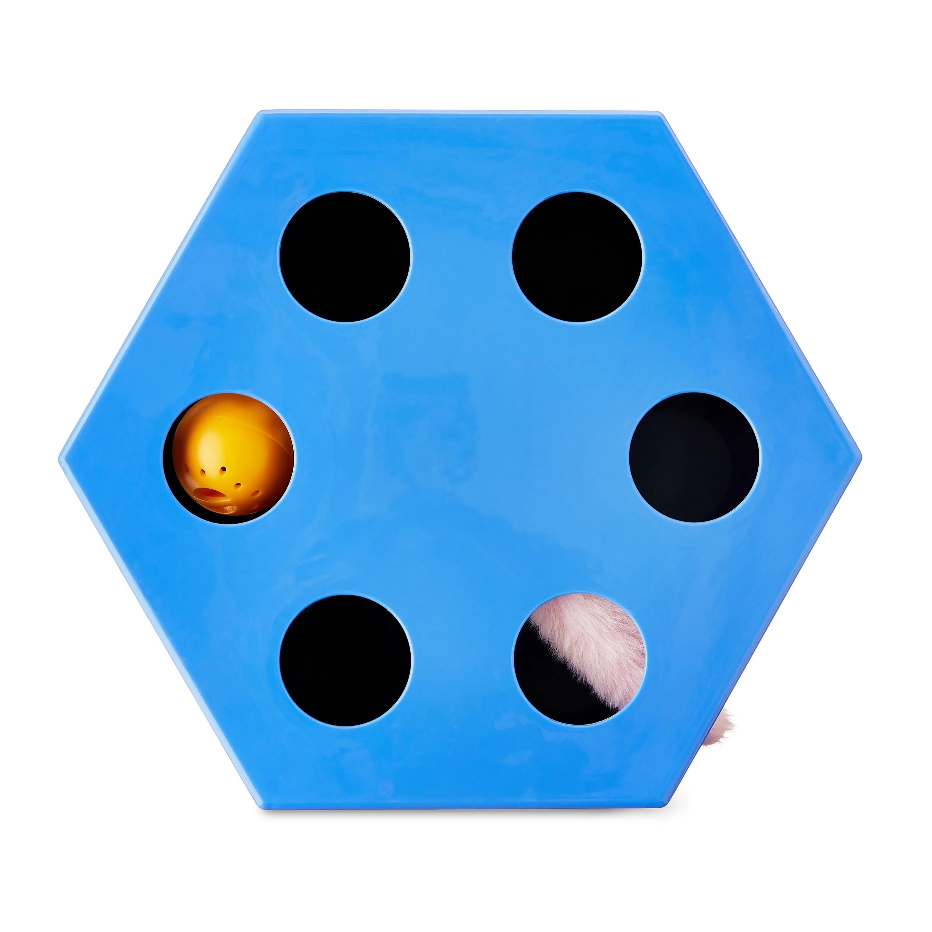 Vibrant Life Hex Maze Electronic Cat Toy with Motorized Teaser Ball, Bright Blue, Low-Profile Design