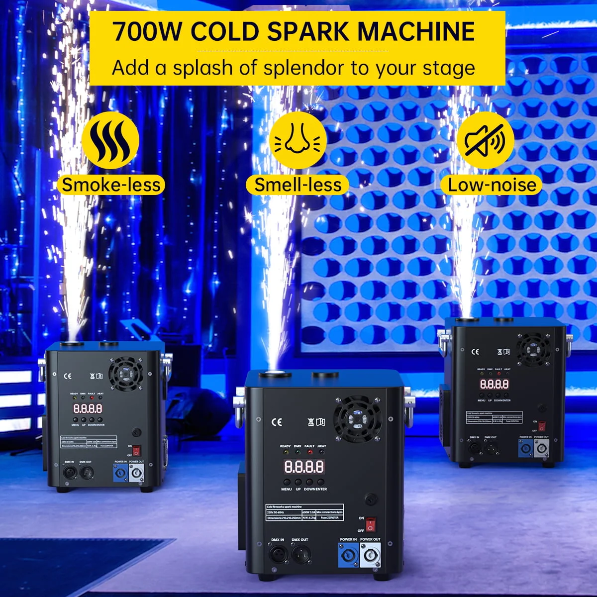 VIPQV 2Pcs 700W Large Cold Spark Firework Machine - Image 6