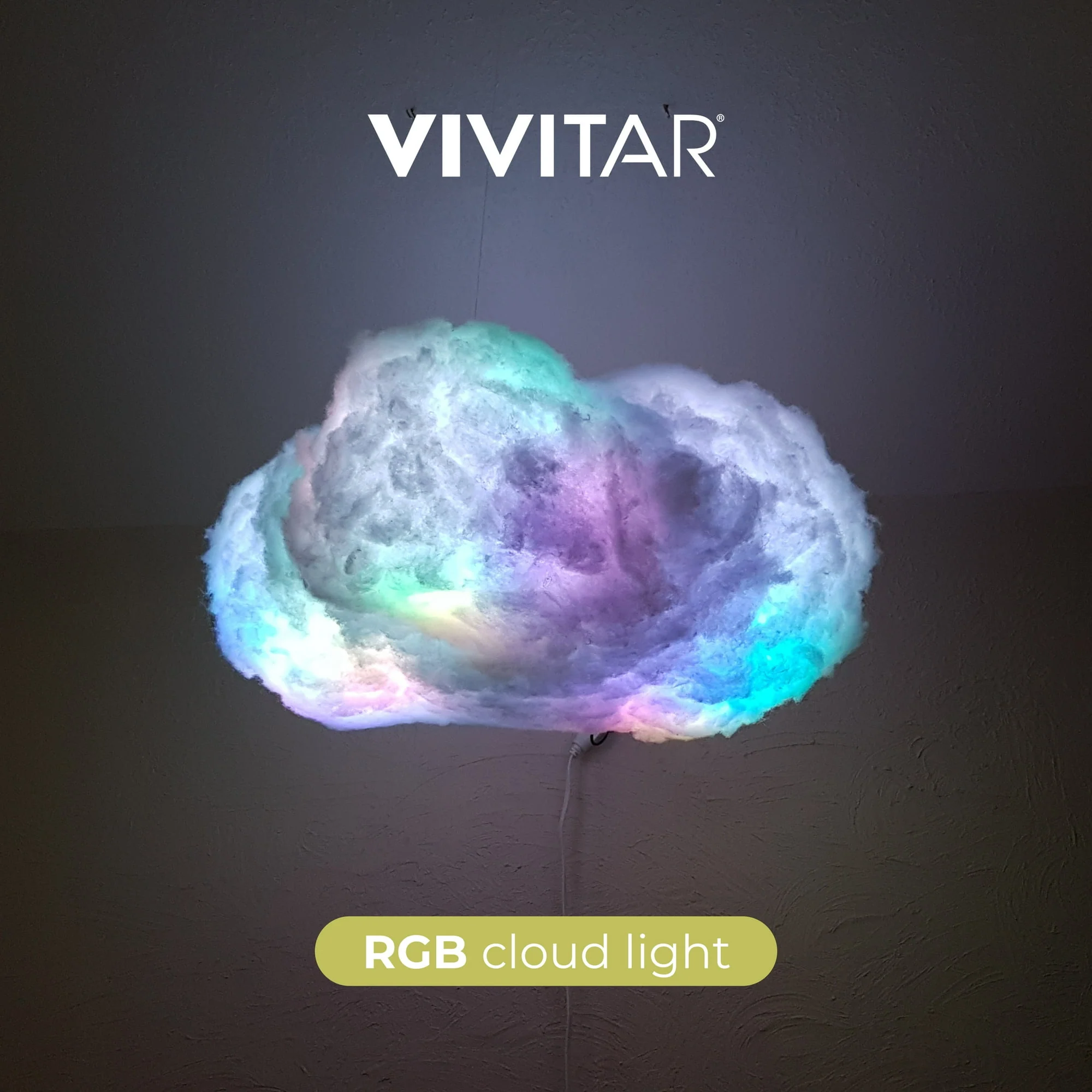 Vivitar LUCL001 RGB Cloud Light, DIY Project, Includes All Components, Remote Controls Lighting Effects