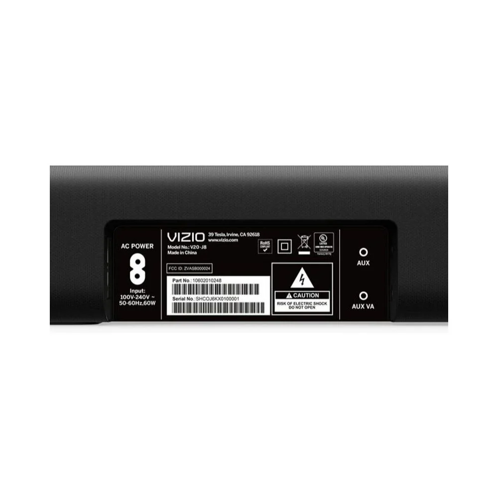 VIZIO V20-J8 V-Series 2.0 Compact Home Theater Sound Bar with DTS Virtual:X, Bluetooth, Voice Assistant Compatible, Includes Remote Control - Image 7