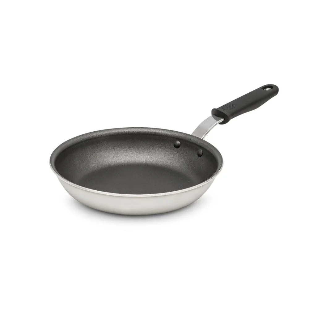 Vollrath Fry Pan, 8 in, Aluminum Skillet, Nonstick SteelCoat x3 Finish, Black Riveted Silicone Handle, 672308
