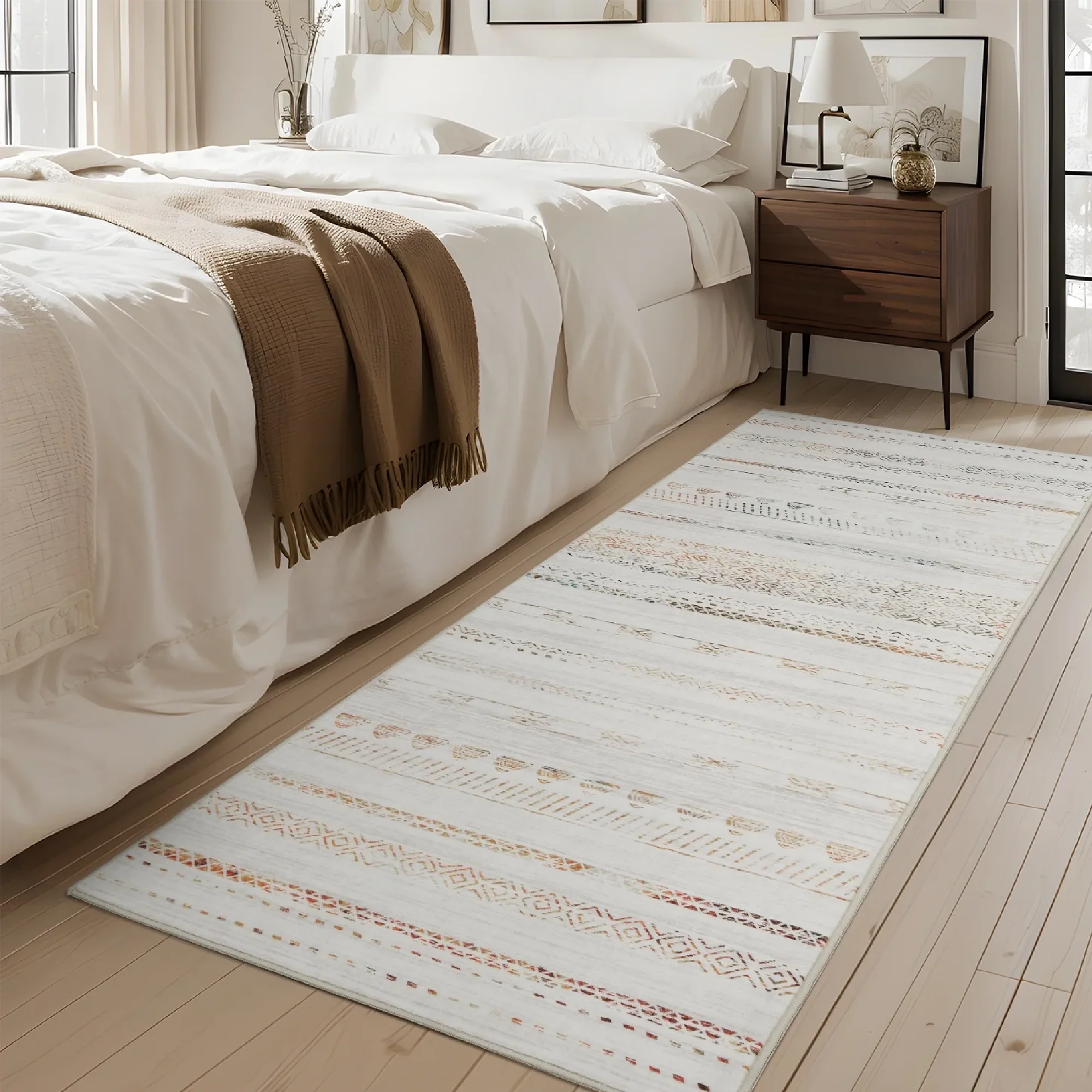 VUNATE 2 x6 Boho Runner Rug Machine Washable Rug Modern Moroccan Soft Pink - Image 3