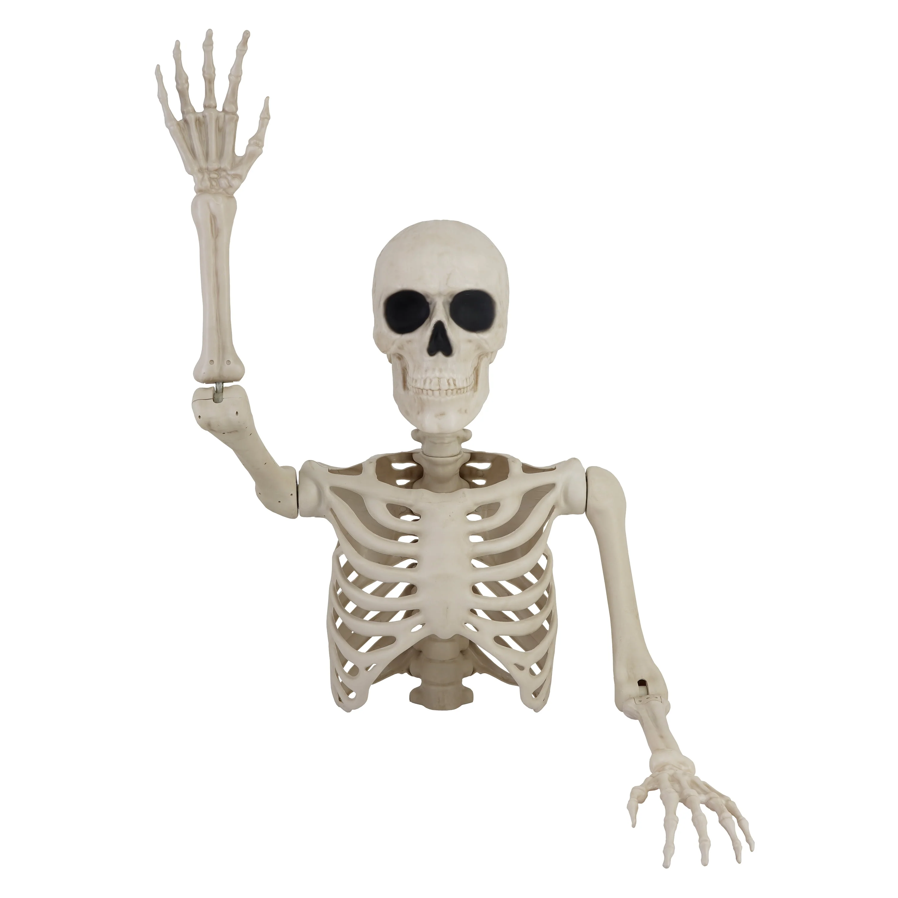 Way To Celebrate 46-Inch White Skeleton Groundbreaker Halloween Decoration with Poseable Arms, Weather-Resistant Plastic