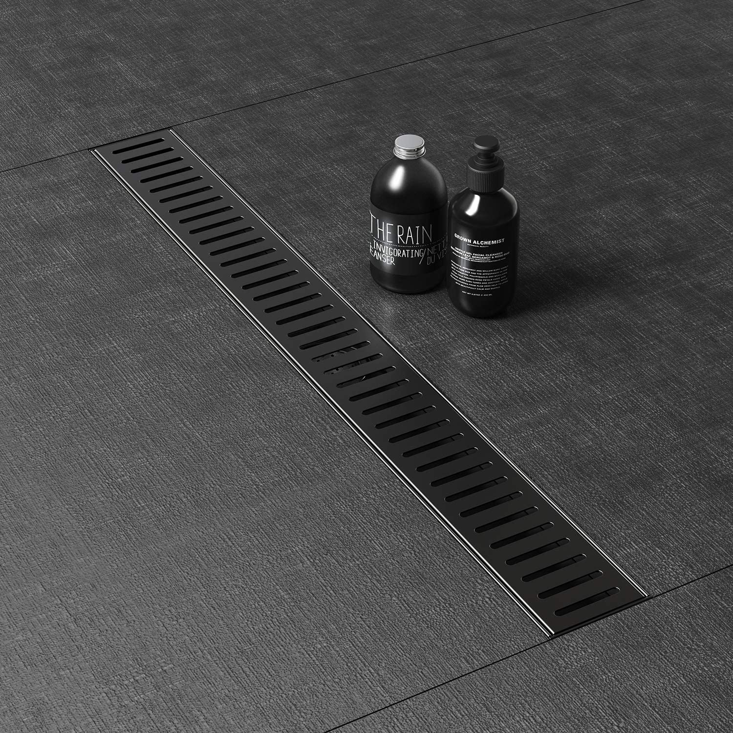 WEBANG 48IN09AMB 48 Inch Shower Linear Black Drain Rectangular Floor Drain, Matte Black - Image 5