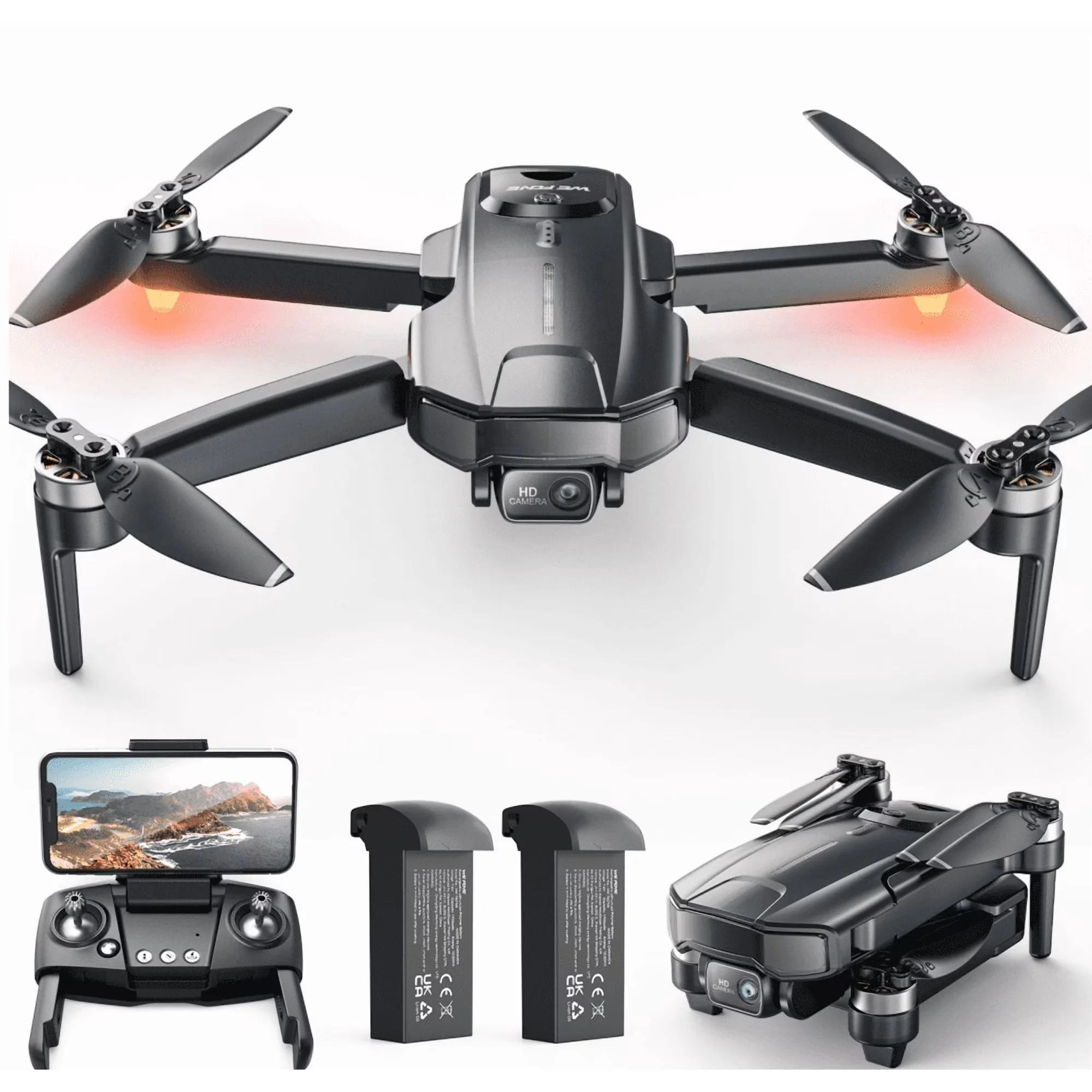 WEFONE WF31 Drones with Camera for Adults 4k, GPS Foldable Quadcopter, 50 Min Flight Time, Black - Image 3