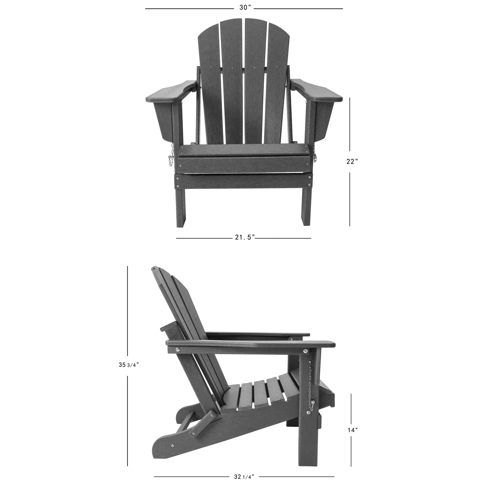 Westintrends Outdoor Folding HDPE Adirondack Chair, Patio Seat, Weather Resistant, Pacific Blue 1 - Image 5