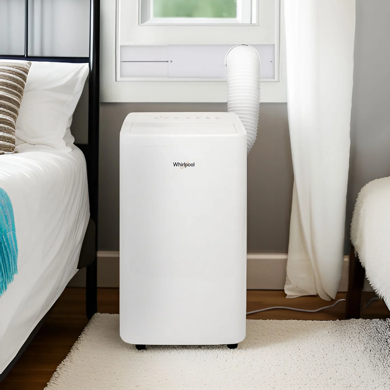 Whirlpool WHNP121AW 8,300 BTU (12,000 BTU ASHRAE) 115V Portable Air Conditioner with Remote, Cools up to 550 sq ft - Image 2