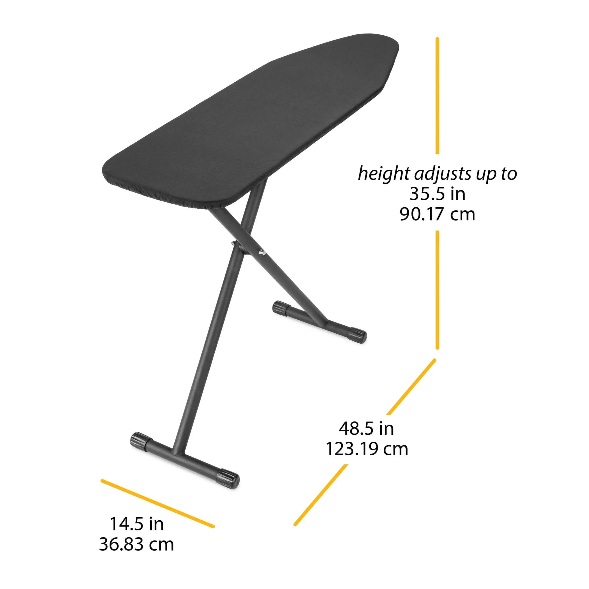 Whitmor 5830-13658-CHAR Wardrobe T-Leg Ironing Board with Heat-Resistant Cotton Cover Gray