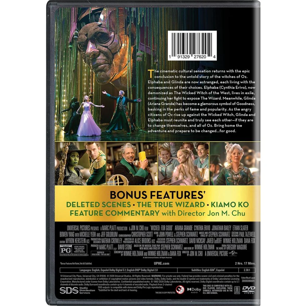 Wicked: For Good DVD, Universal Musical Drama Family Fantasy, PG Rated, 1 Disc, 1006506359 - Image 3