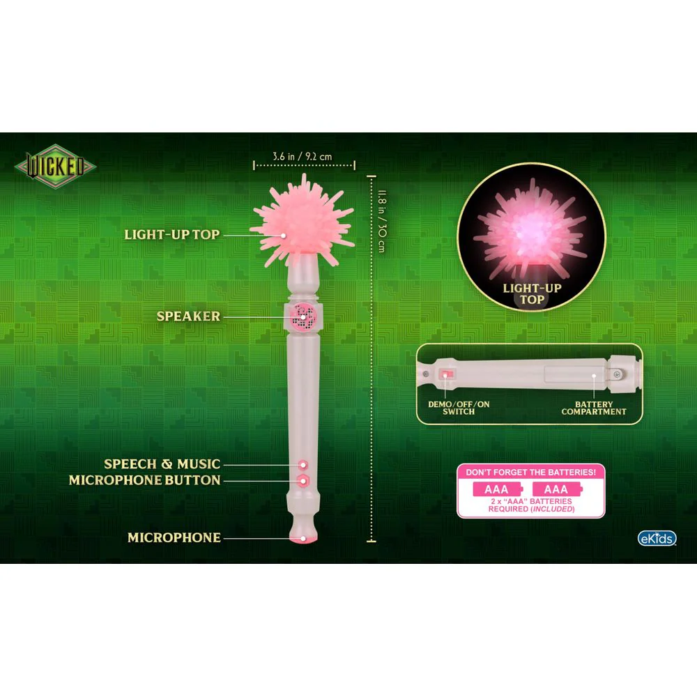 Wicked WK-073 Sing-Along Wand Microphone for Kids with Built-in Music and Magic Wand Features