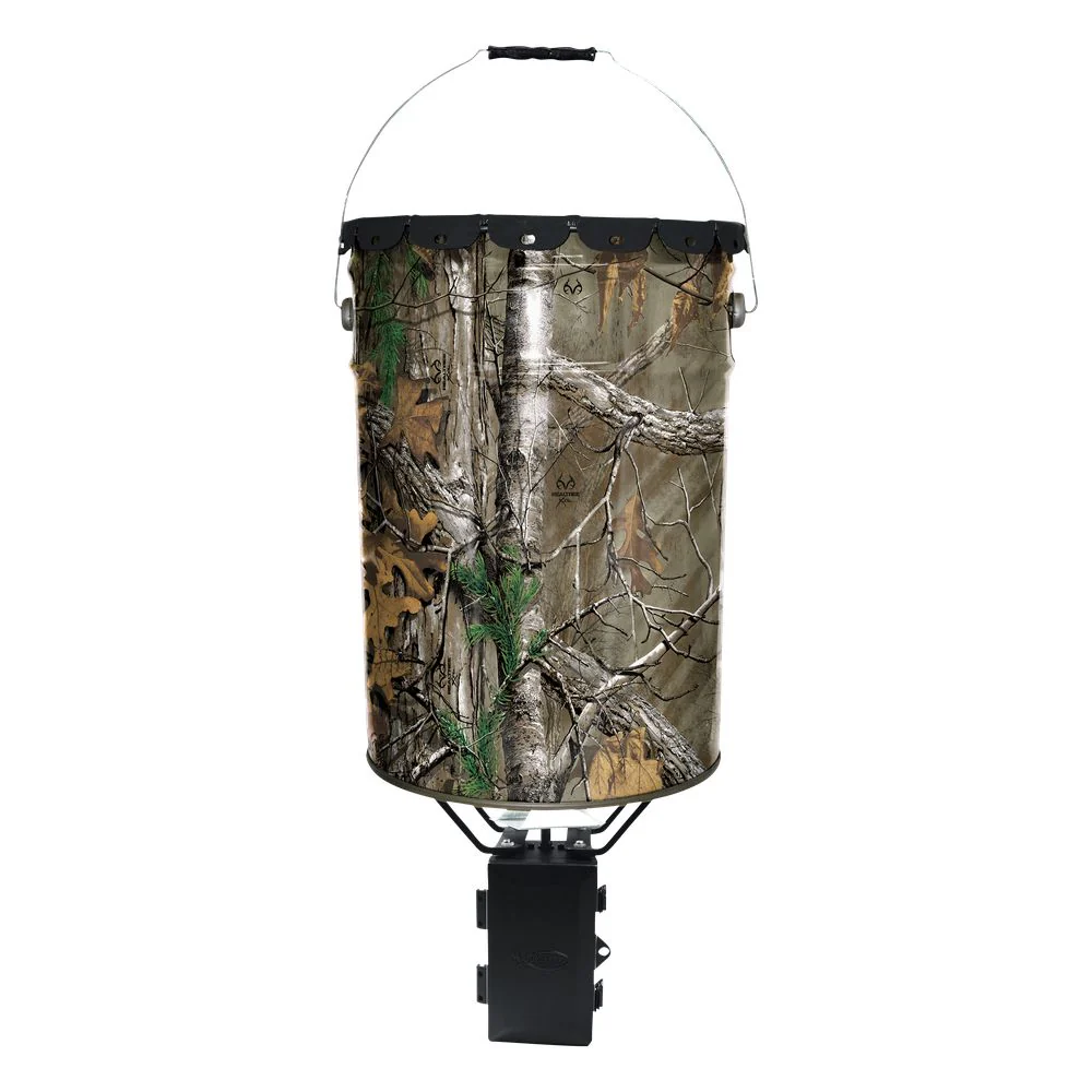Wildgame Innovations W50P Pail Feeder, Real Tree Camo Steel, 50-Lbs.