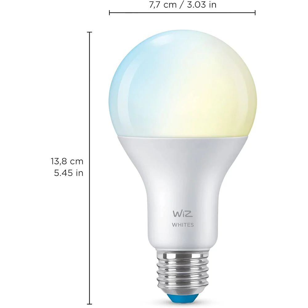 WiZ Connected A21 Tunable White LED Smart Bulb, 100W Equivalent, Dimmable, Wi-Fi Enabled, Voice and App Control, Matter Compatible, E26 Base, 1 Pack, 604280 - Image 2