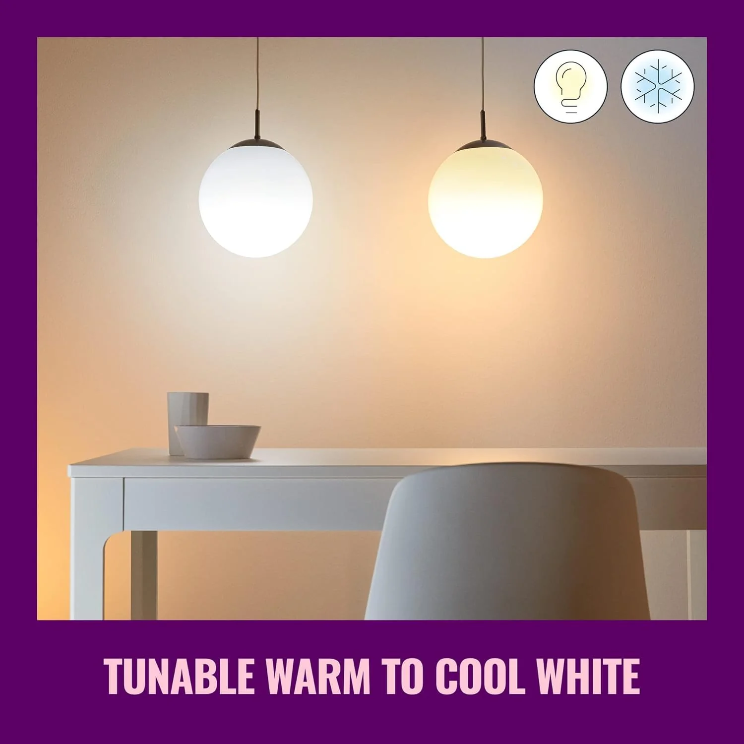 WiZ Connected A21 Tunable White LED Smart Bulb, 100W Equivalent, Dimmable, Wi-Fi Enabled, Voice and App Control, Matter Compatible, E26 Base, 1 Pack, 604280 - Image 6