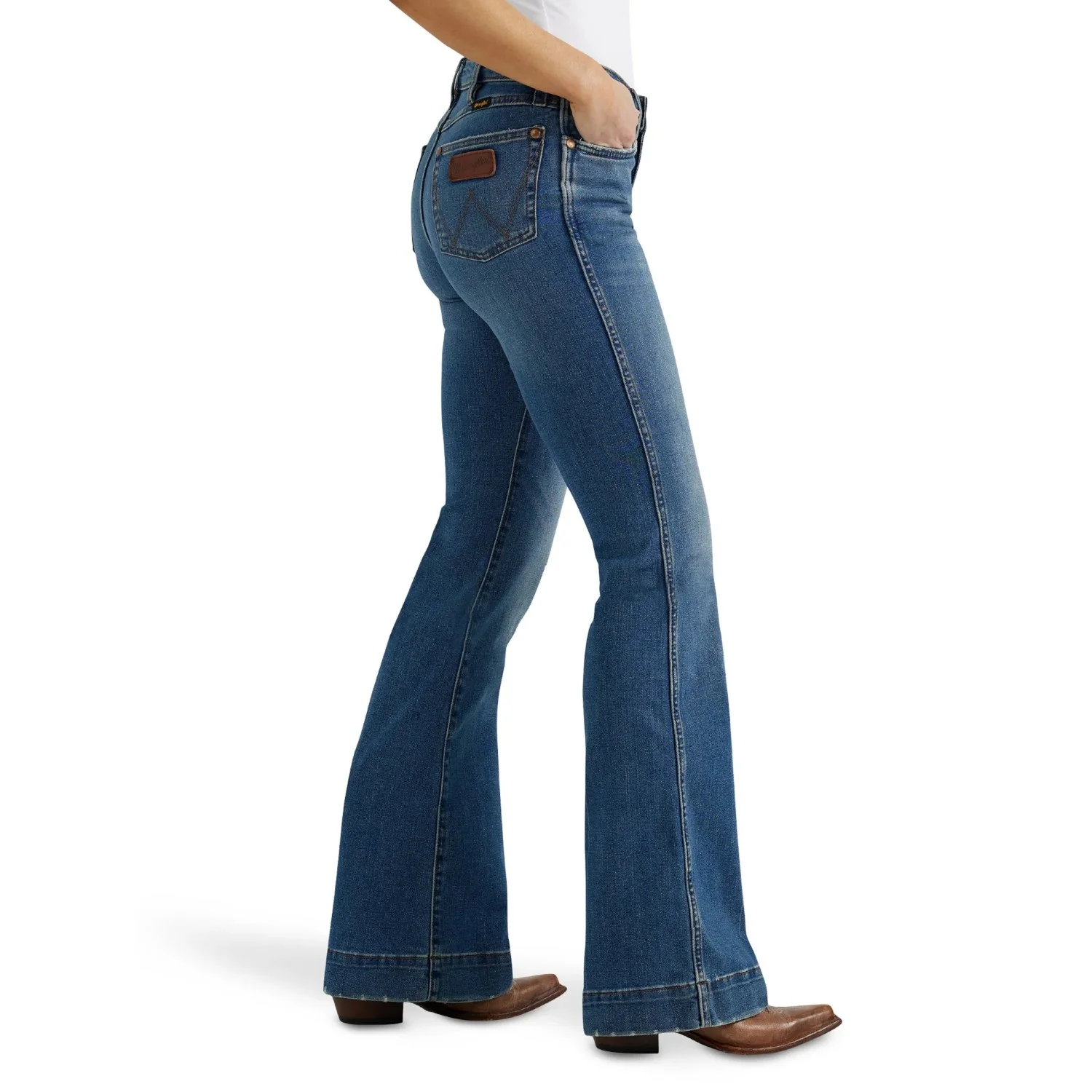 Wrangler Retro 1011Mpesy Bailey High-Rise Trouser Jeans for Ladies, 34x32, Shelby - Image 3