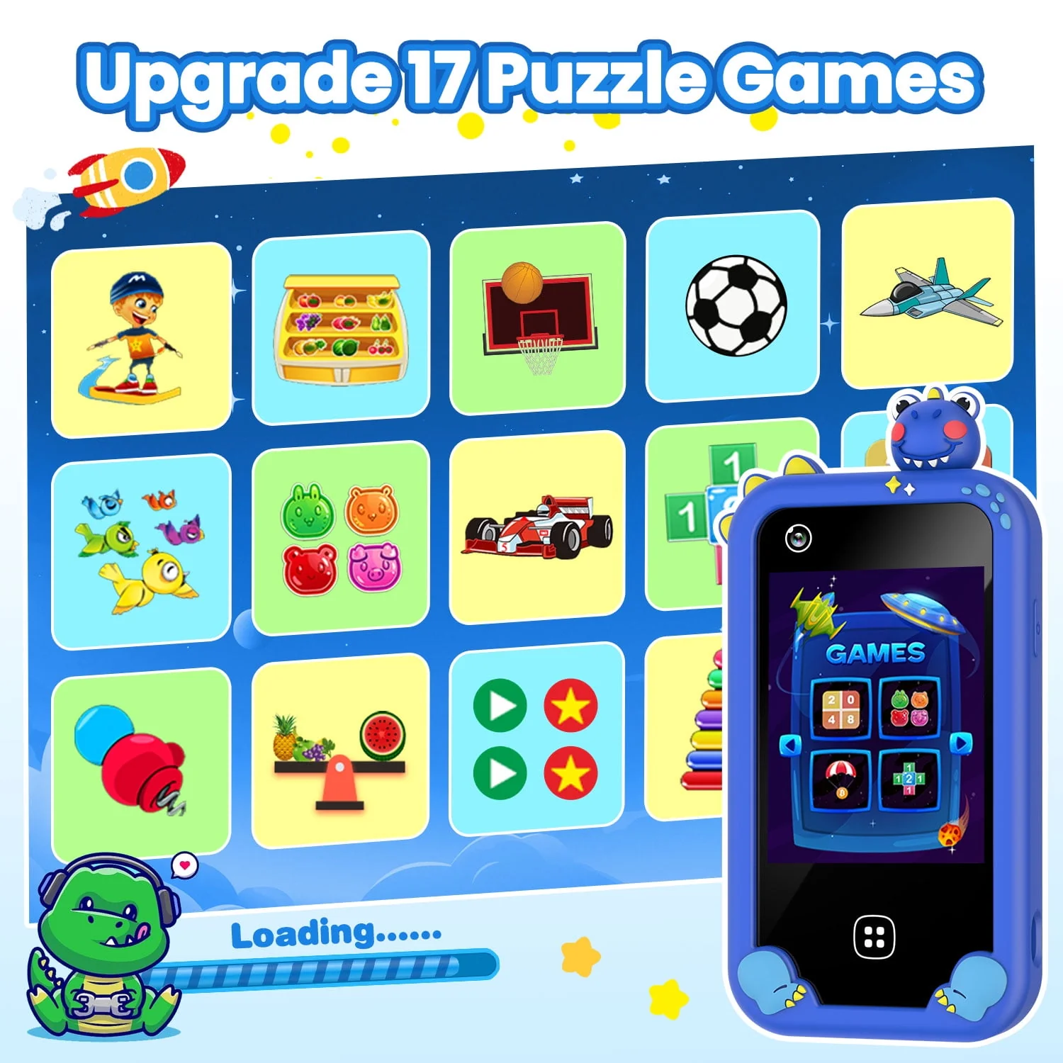 Wuszhor Xa35 Kids Smart Phone, Educational Learning Toy with Touchscreen, Dual HD Cameras, 8GB SD Card - Image 2