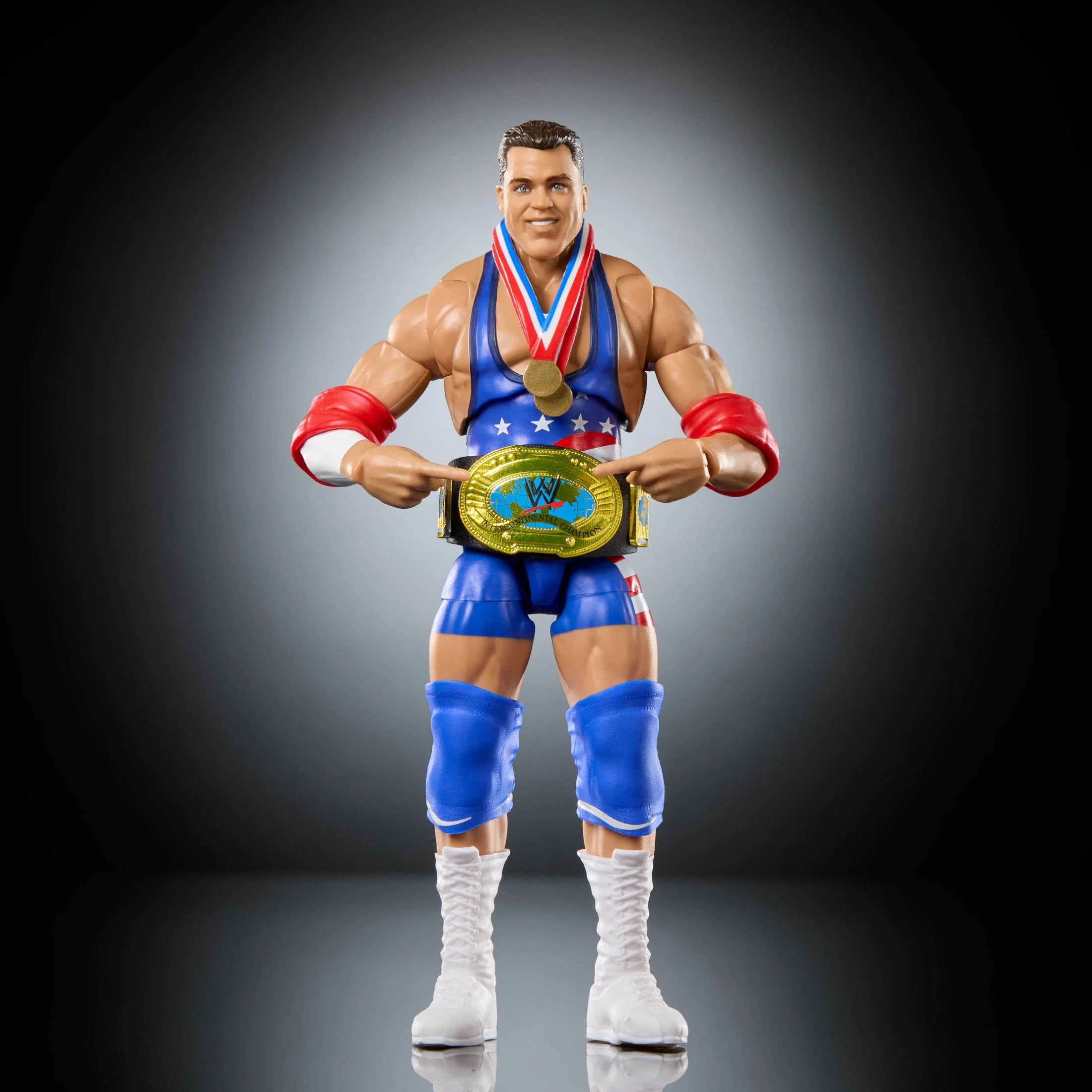 WWE Ultimate Edition Monday Night War Kurt Angle 6-Inch Action Figure with Swappable Heads, Hands, and Authentic Ring Gear JHX51 - Image 6