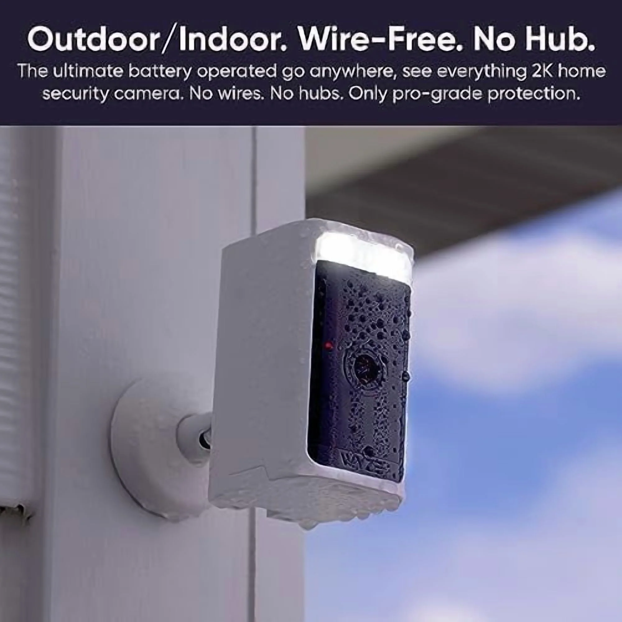 Wyze Battery Cam Pro Security Camera, 2.5K HDR, Color Night Vision, Radar and PIR Motion Detection, Integrated Spotlight and Siren, Rechargeable Battery Powered - Image 3