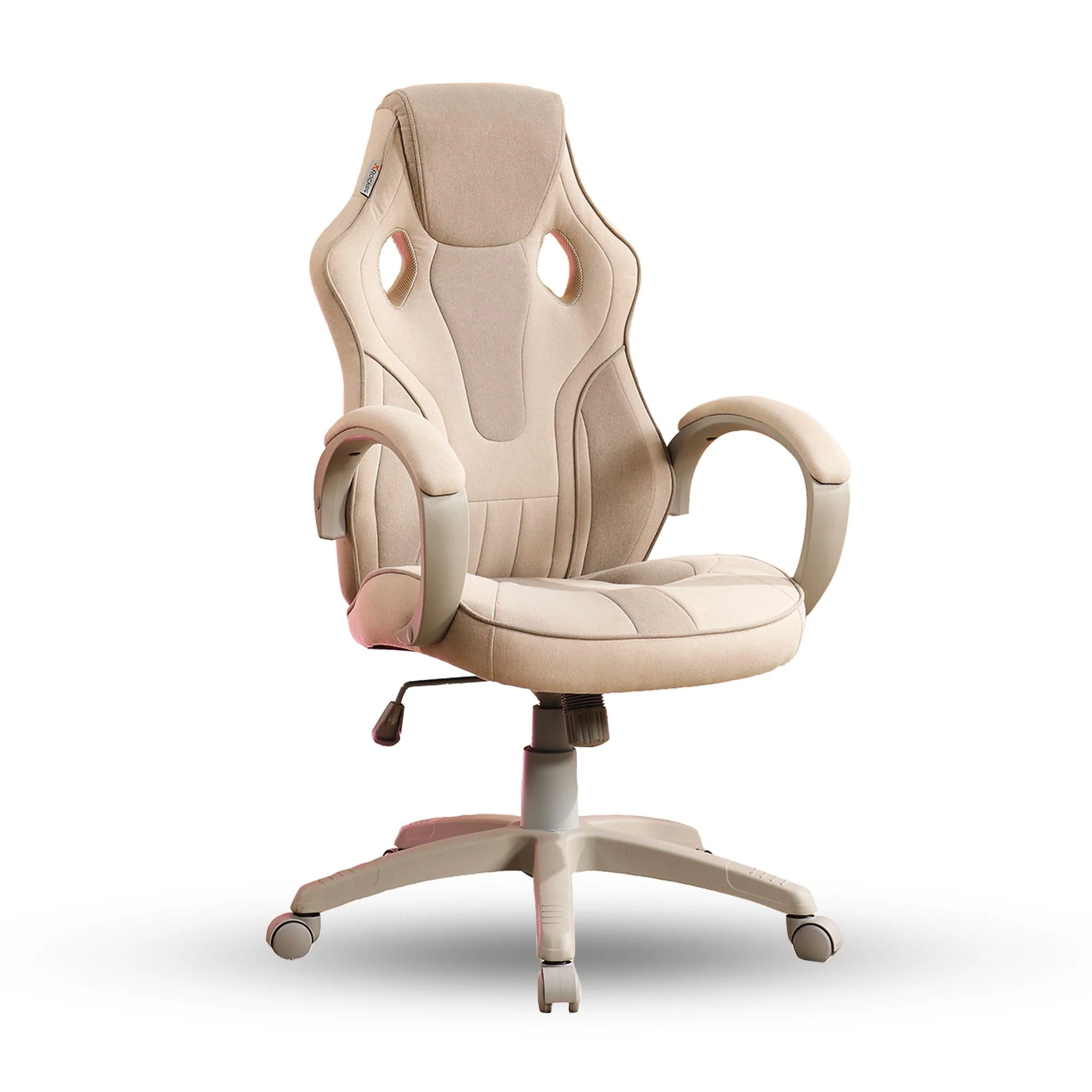 X Rocker Raya Cream PC Gaming Chair with Adjustable Height, Ergonomic Lumbar Support, Plush Cushioning, Wood and Metal Frame, 7006401