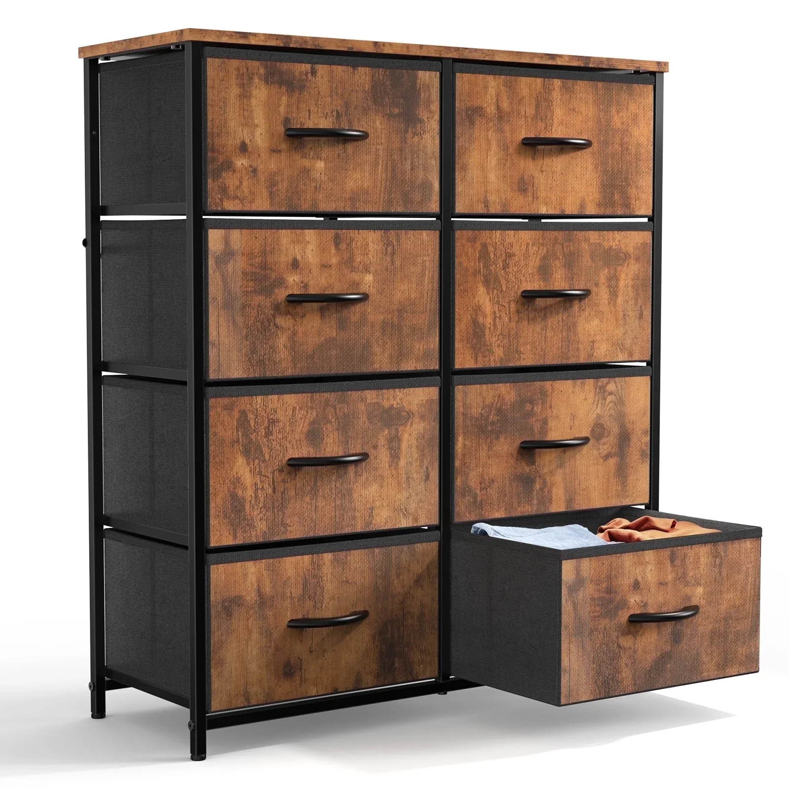Yangming 8 Drawer Fabric Dresser for Bedroom, Chest of Drawer Organizer Storage Cabinet for Closet - Image 3