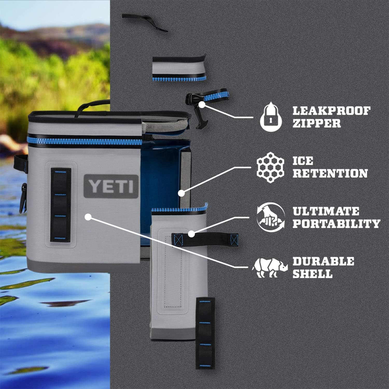 YETI 18050121001 Hopper Flip 18 Portable Soft Cooler, Navy - Image 2