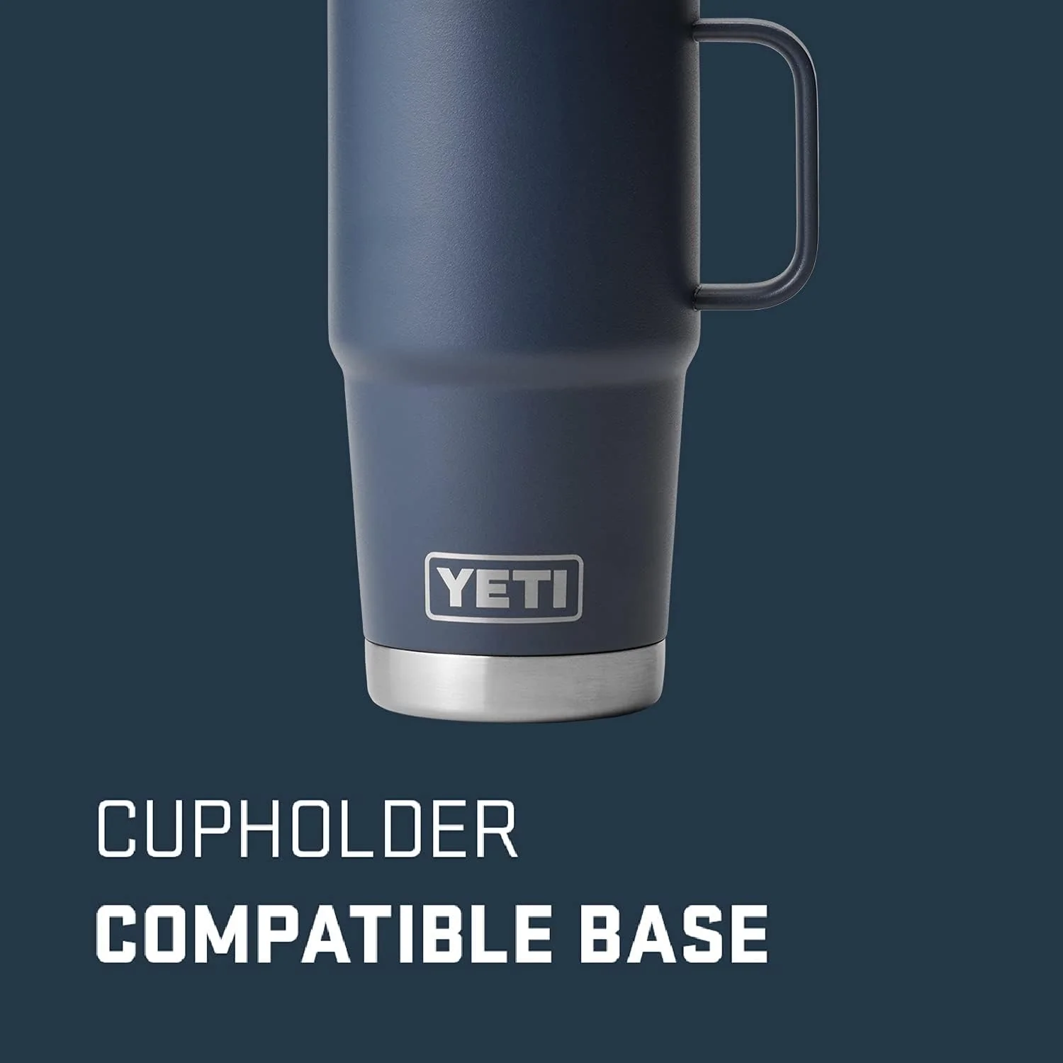 YETI Rambler 20 oz Vacuum Insulated with Stronghold Lid, Navy - Stainless Steel - Image 3