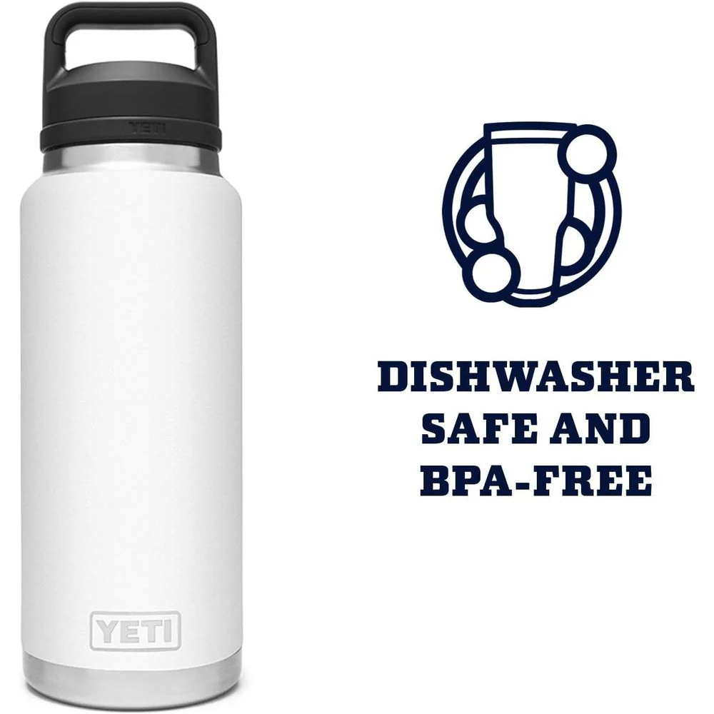 YETI Rambler 36oz Insulated Beverage Bottle, Stainless Steel, Vacuum Insulated, Leakproof Chug Cap, White, 21071070016 - Image 6