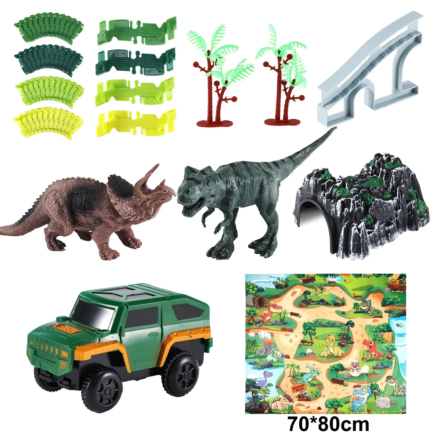 Zacro GYH0022 Dinosaur Toy Racing Car Track Set, 240-Piece Flexible Track Set with Play Mat for Toddlers, Boys and Girls, Gift for 3 4 5 6 7 8 Year Olds - Image 4