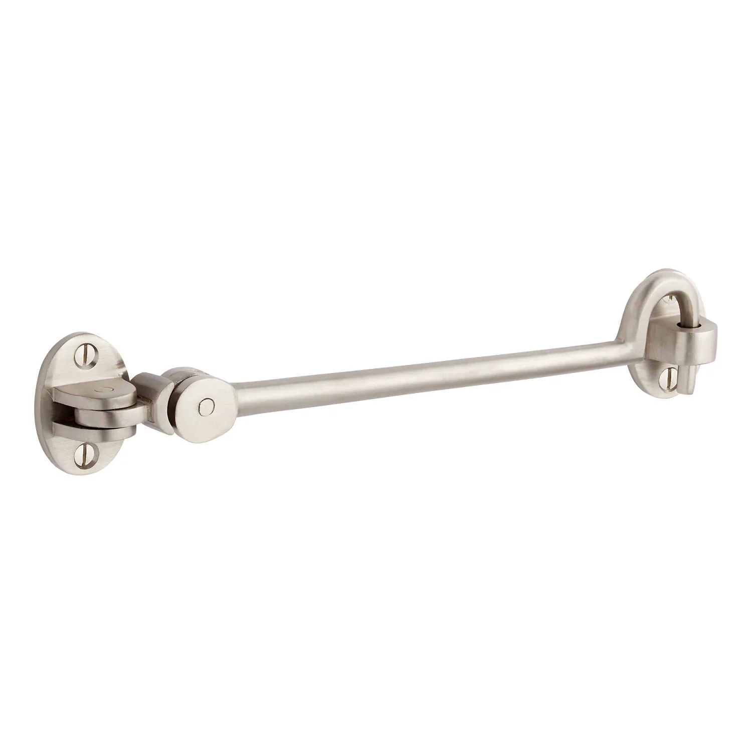 ZF1-8-1/2 - Solid Brass Cabin Door Hook - 8-1/2" - Brushed Nickel