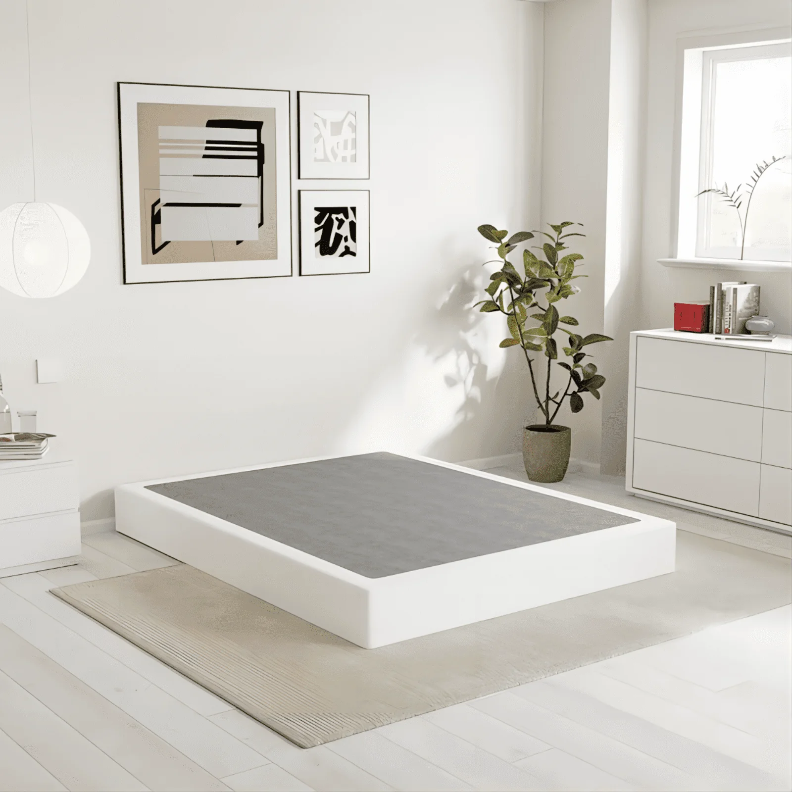 ZIYOO 4 Inch Metal Box Spring Mattress Foundation, Foldable Steel Frame