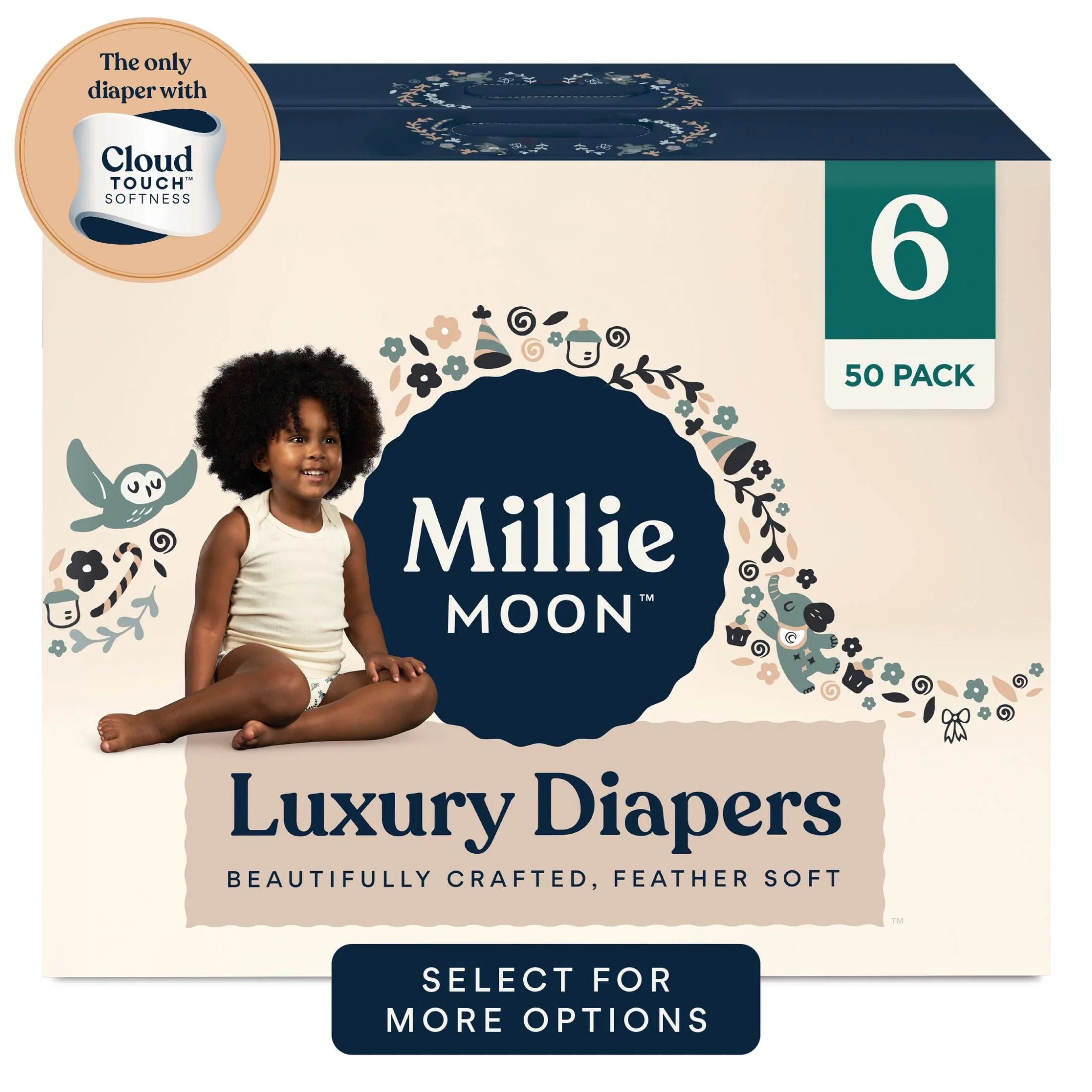 ZURU 119111 Millie Moon Luxury Diapers, Size 6, 50 Count - Image 2
